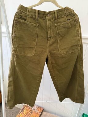 We The Free Olive Utility Cargo Wide-Leg Pants